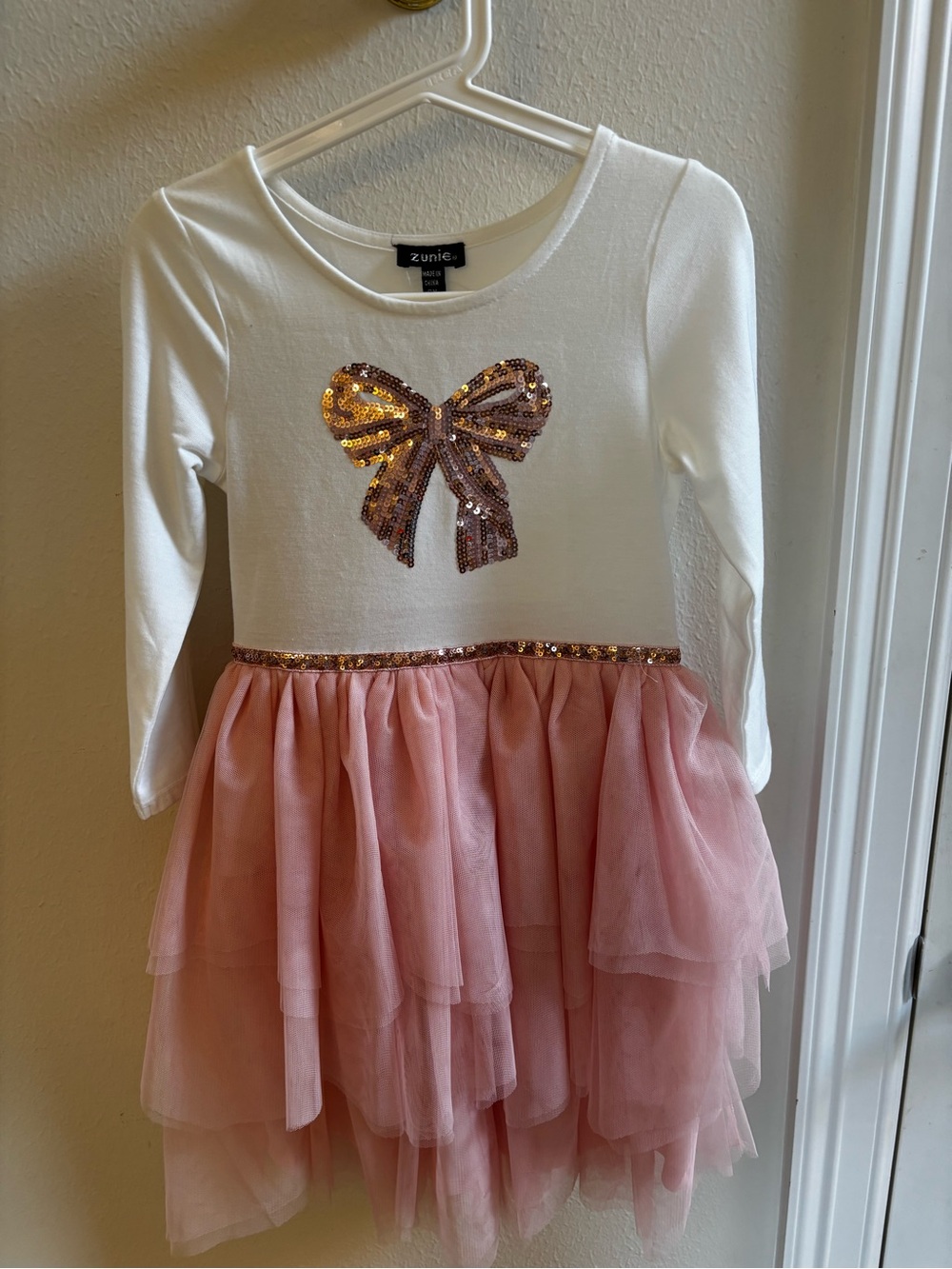 Zunie White and Pink Girl’s Dress